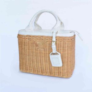 Akşam çantaları totes çanta plaj çantaları stil rattan dokuma çanta tasarımcı tote çanta moda çanta el kadın deniz kıyısı alışveriş omuz çantası 220301