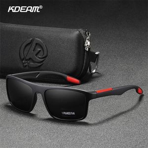 KDEAM Rechteckige, ultraleichte TR90-Sonnenbrille für Herren, polarisiert, TAC, 1,1 mm dicke Linse, Fahrsonnenbrille, Sport, Kat. 3, 220629