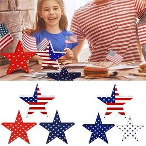 Party Decoration Set Of 3 4th July Tiered Tray Patriotic Star Freestanding Table Signs Free Standing Stars & Stripes PatrioticParty Part