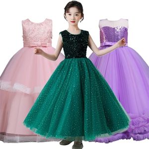 Sommer Karneval Kinder Prinzessin Kleid Brautjungfer Kleidung Hochzeit Party Lange Kleider Für Mädchen Kostüm Vestidos 4 8 14 Alter 220426