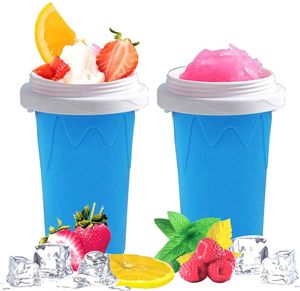 Travel Slushie Cup Tumblers Portable Slushie Maker Frozen Magic Double Layer Silica Pinch Summer Cooler Smoothie Silicon Ice Cream For Children