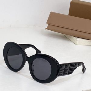 Designer Oval plaid Sunglasses Men Women Vintage Check black Shades Driving Polarized Sunglass metal Hinged big LOGO 4370 Fashion Metal Plank Sunglas sports Eyewea