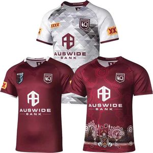 Camisas De Color Granate al por mayor-2022 nuevas camisetas para hombres CXI4 Qld Maroons Rugby Jersey Home Away Indígena S XL