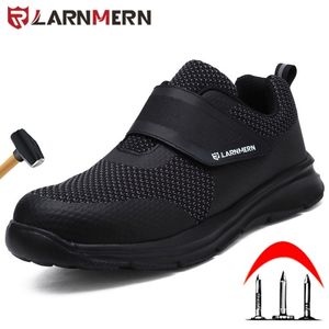 LARNMERN Arbeitsschuhe Herren Stahlkappe Sicherheitsschuhe Konstruktion Schützende leichte stoßfeste Stiefel Hookloop Sneakers Sicherheit 210315