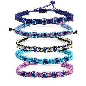 Handmade Colorful Beaded Bracelet Turkey Blue Evil eye Charm Bracelet For Women Braided String Rope Fatima Beads Chain Bangle Fashion Jewelry