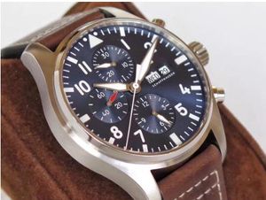 Clássico novo homem automático pilotos mecânicos relógio de aço inoxidável daydate safira couro marrom azul dial esporte relógios229u