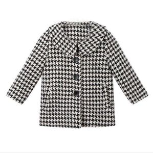 Autumn Winter Girls Plaid Wool Coats Jackets BAMBINO GIRAIR PRINCIPESSA KIDS COLLAR OUTWARE OUTTURA GIOCHIO SINGOLA Giacca a petto singolo 3-8 anni 3-8 anni