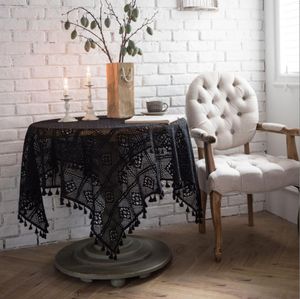 Pastoral Crochet Cover Tablecloth woven table cloth hollowed tables cloths piano towel shooting props