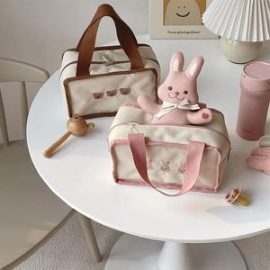 Baby Nursing Bottle Diaper Bags Easy To Carry Mummy Bags Kids Outfits Mommy Bag Embroidery Bear Baby Stroller Storage Crib Bag