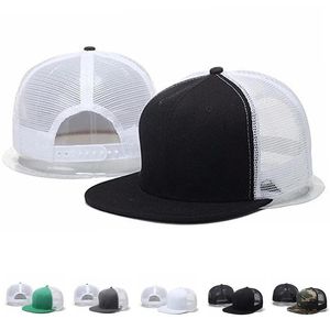Ball Caps Fashion Summer Men Light Plate Mesh Snapback Cap Women Flat Brim Hip Hop Trucker Hat Outdoor Sports Breathable Sun HatBall