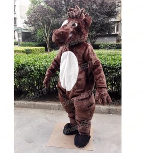 Performans Brown Horse Maskot Kostümleri Cadılar Bayramı Noel Karikatür Karakter Kıyafetleri Takım Reklam Karnavalı Unisex Yetişkinler Kıyafet