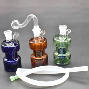 Raucherzubehör Mini 10 mm weibliche Glaswasserbong-Ölbrennerrohre dicke kleine Bubbler-Bong-Recycler-Öl-Dab-Rigs