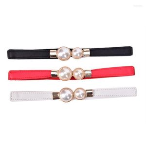 Belts 1PCS Vintage Girls Sexy Thin Belt PU Leather For Ladies Pearl Dresses Fashion Girdles Gifts Skirt Decoration Fier22