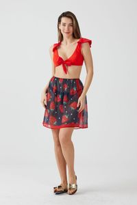 Women's Swimwear Women's Pareo Ays Home Strawberry Patterned Beach Skirt Cover Up Dress Sexy Tunic Suit BeachwearWomen's