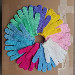 Solid Skin Bath Shower Gloves Five Fingers Double-sided Friction Wash Cloth Shower Scrubber Back Scrub Exfoliation Cleaning Skin Decontamination Golve S5178TNF