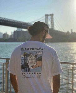 Kith behandelt Gebietsschema Tee Männer Frauen Vintage 11 hochwertige weiße eisende Oberteile Harajuku-Hemden für T-Shirt Mode