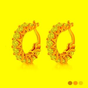 Hoop Huggie Mxgxfam Rose / White Light Yellow Gold Color Full Zircon Earrings for Women Fashion Jewelry Good Qualityhoop