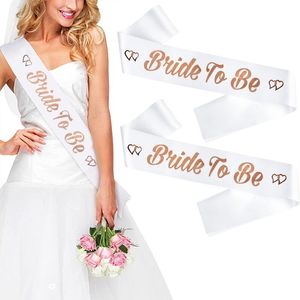 Decoração de festas Equipe Rose Gold Bride Sash Bridal Shower Bachelorette Hen Night Girls To Be Satin Ribbon Giftparty