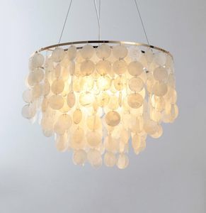 Pendant Lamps Nordic Light Fixtures LED Hanging Lamp Bedroom Hanglamp Creative Wind Chime Shell Luminaire Suspendu Lamparas Colgante De Tech