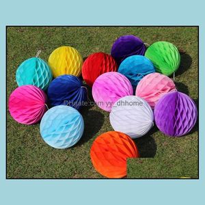 Party Decoration Event Supplies Festive Home Garden Round Paper Honeycomb Ball With Tissue Flower Chinese L DGP