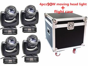 4PCS 90W and flightcase Lyre Beam Moving Head LED 90W Spotlight High Quality Mobile Lamp RGBW 4In1 For Dmx Stage Lighting Disco Dj Light