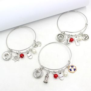 New Arrival Wholesale Nautical Ship Sailing Boat Bracelet For Women Gifts Expandable Wire Bangle Snap Jewelry