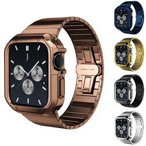 Premium Stainless Steel Band Strap + Electroplated TPU Armor Case For Apple Watch Ultra 8 7 6 5 4 3 SE iWatch 41mm 44mm 45mm 49mm