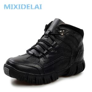 Mixidelai أصلي أحذية جلدية مصنوعة يدوياً من الرجال الدافئين الدافئين أحذية الكاحل الخريف والشتاء Y200915