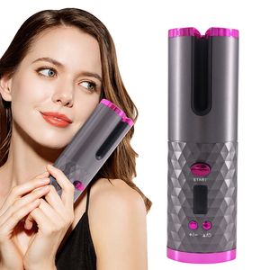 Unbound Cordless Auto Rotating Ceramic Hair Curler USB Rechargeable Automatic Curling Iron LED Display Temperature Wave Curler