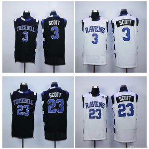 NA85 En İyi Kalite 1 3 One Tree Hill Lucas Scott'ın Film Versiyonu 23 Nathan Scott Jersey Çift Dikişli Kolej Basketbol Formaları S-XXL