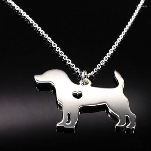 Colares pendentes 2022 Guardian Angel Dog Silver Color Chain Colar Men Jóias Animal Animal Aço Anteiro Ras de Cconteira De Cou