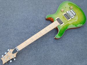 Högkvalitativ flamma Maple Top PRS elektrisk gitarr, träfingerbräda fågelmosaik, floydrosa tremolo systemgitarr