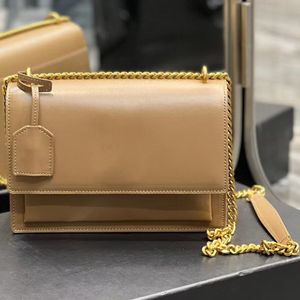 Designer Luxury Sunset Chain Wallet Smooth Flap Bag Purses Women Crossbody Shoulder Medium Bags Crocodile präglade glänsande läder liten solnedgång