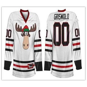 C26 Nik1 Christmas Vacation Griswold Hockey Jersey Stickerei genäht Passen Sie Trikots mit beliebiger Nummer und Namen an