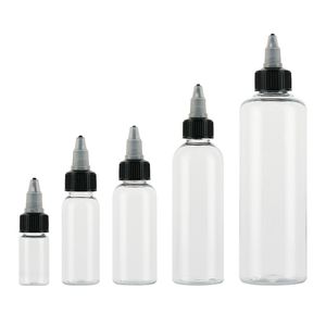 30Pcs ml ml ml ml Plastic Empty Ink Vial Twist Top Black Cap Transparent Clear Bottle Tattooing Accessories T2