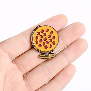 Pizza globo esmalte pino personalizado broches tellurian para camisa saco de lapela criação crachá engraçado comida jóias presente para crianças amigos