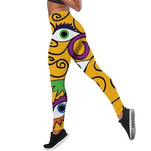 Böhmischer Stil, Augen, sexy Yoga-Anzug, Leggings, Sportbekleidung, 3D-Druck, Damen-Slim-Fitness-Sportanzug W220617