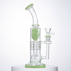 Torus Fajki Grube Szklane Bongs Ratchet Perc Odwrócone Prysznic Olej Dab Rigs Barrel PerColator Water Pipes 14mm Unikalny Bong z miską YQ02