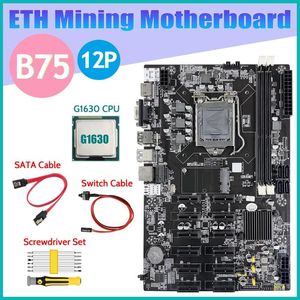 Wholesale lga1155 motherboards for sale - Group buy Motherboards Mining Motherboard PCIE G1630 CPU Screwdriver Set SATA Cable Switch LGA1155 B75 BTC Miner MotherboardMotherboards Motherboar