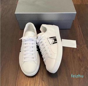2022-Top Quality Brands Macro Re-Nylon & Brushed Leather Sneakers Shoes Men Triangle Rubber Platform Sole Trainers Comfort Outdoor Comfort