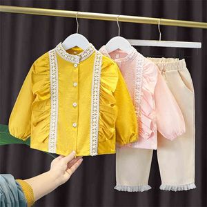 Roupas infantis garotas calças de camiseta roupas meninas roupas de primavera para meninas estilo casual roupas infantis 210412