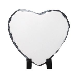 6x6 inch sublimation Blank photo slate rock plaque heart shape Heat Transfer Picture Frame Blanks