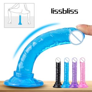 Wholesale hot penis sex for sale - Group buy Sex Toy Massagerrealistic Dildo Anal Masturbator Toys for Couples Crystal Jelly Suction Penis Thrusying Phalos Women Hot