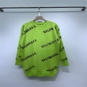 2022 women oversized long sweaters knits designer tops with all-over letters girls milan runway designer crop top shirt high end long sleeve stretch pullover shirts