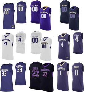 Washington Quin Barnard Maglie Maglia Huskies RaeQuan Battle 21 Jamal Bey 5 J'Raan Brooks 35 College Basketball Indossa Mens Custom Stitched