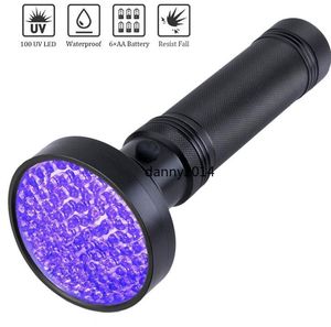 Super Bright 100Led Flashlight 100 LED UV-zaklampen Torches 395nm Violet Paars Licht Torch voor Home Hotel Inspection Pet Urine Staines