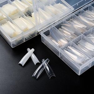Wholesale long square nails resale online - False Nails Box XXL Fake Tips Ballerina Tapered Square Nail Tip Clear Extra Long Acrylic Manicure Accessories pcsFalseFalse