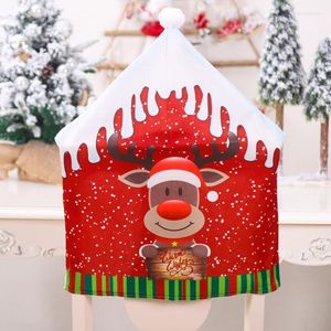 Chair Covers Christmas Decoration Santa Clause Party Decor Living Room Back Elastic Stretch Cover