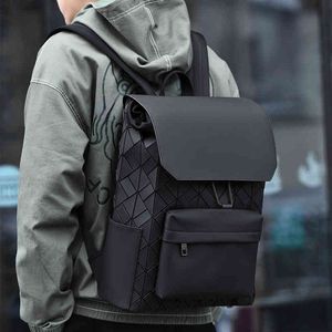 HBP New Backpack Fashion Brand Geometry Lingge School -Bag Commutingコンピュータバッグファッション大規模バックパックマン220811