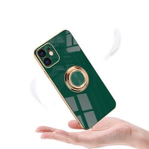 Phone Cases Plating Ring Magnetic Case For IPhone 13 12 11 Pro Max XS XR X 7 8 Plus SE Protection Board Shockproof Silicone Holder Cover